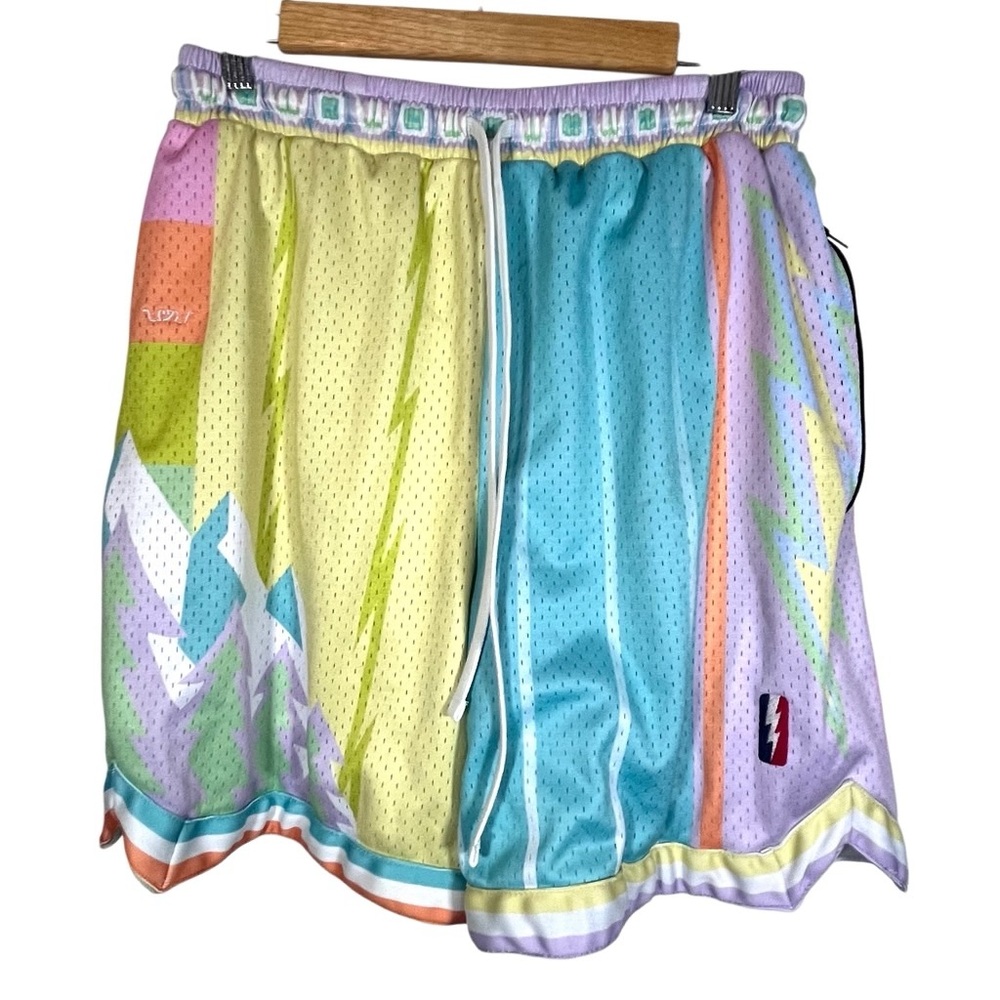Men's Trillest x Who Cares "What The" Pastel Swingman Hoop Basketball Shorts